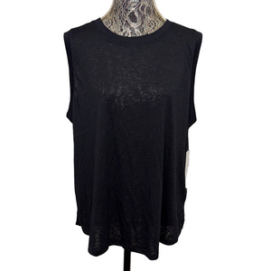 Athleta Athleta Breezy Tank 1X Black Muscle Tee Athleisure Activewear NWT